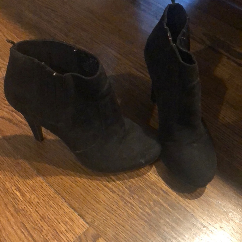 Suede heel booties